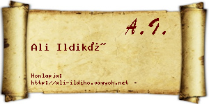 Ali Ildikó névjegykártya
