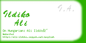 ildiko ali business card